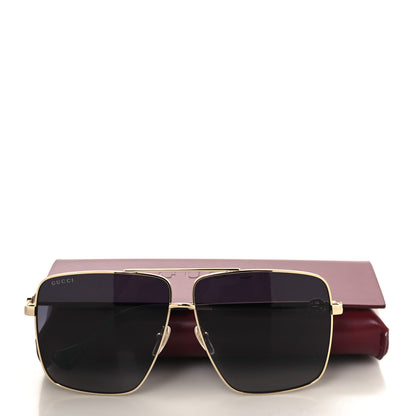 Gucci Metal Navigator Square Sunglasses GG1087S Gold Black 7 of 7