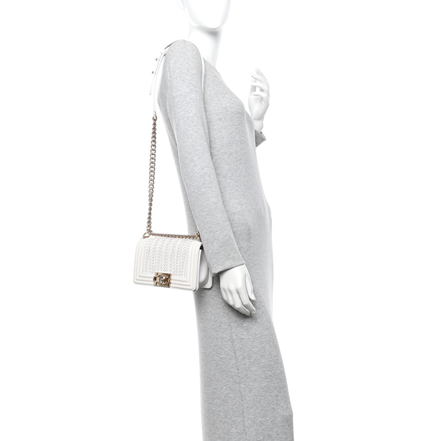 Chanel Calfskin Embroidered Small Boy Flap White 2 of 10
