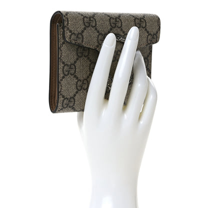 Gucci GG Supreme Monogram Dionysus Card Case Wallet Beige Taupe 2 of 6