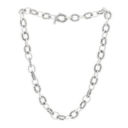 David Yurman Sterling Silver 10mm Medium Oval Link Necklace 3 of 4