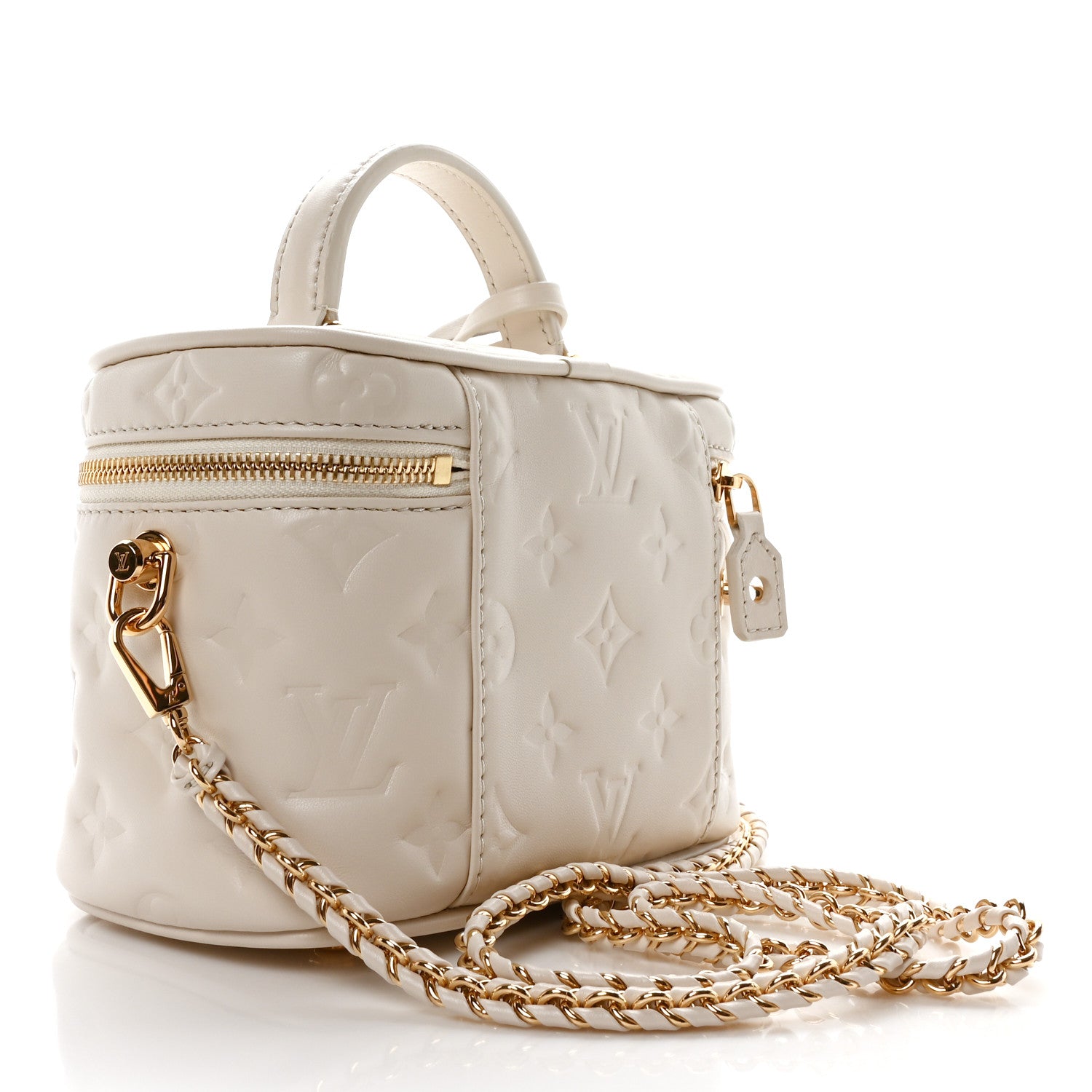 Louis Vuitton Lambskin Embossed Monogram Vanity PM Cream 4 of 11