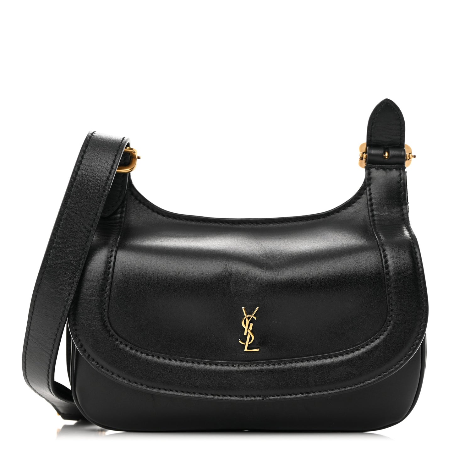 Smooth Calfskin Small Charlie Shoulder Bag Black