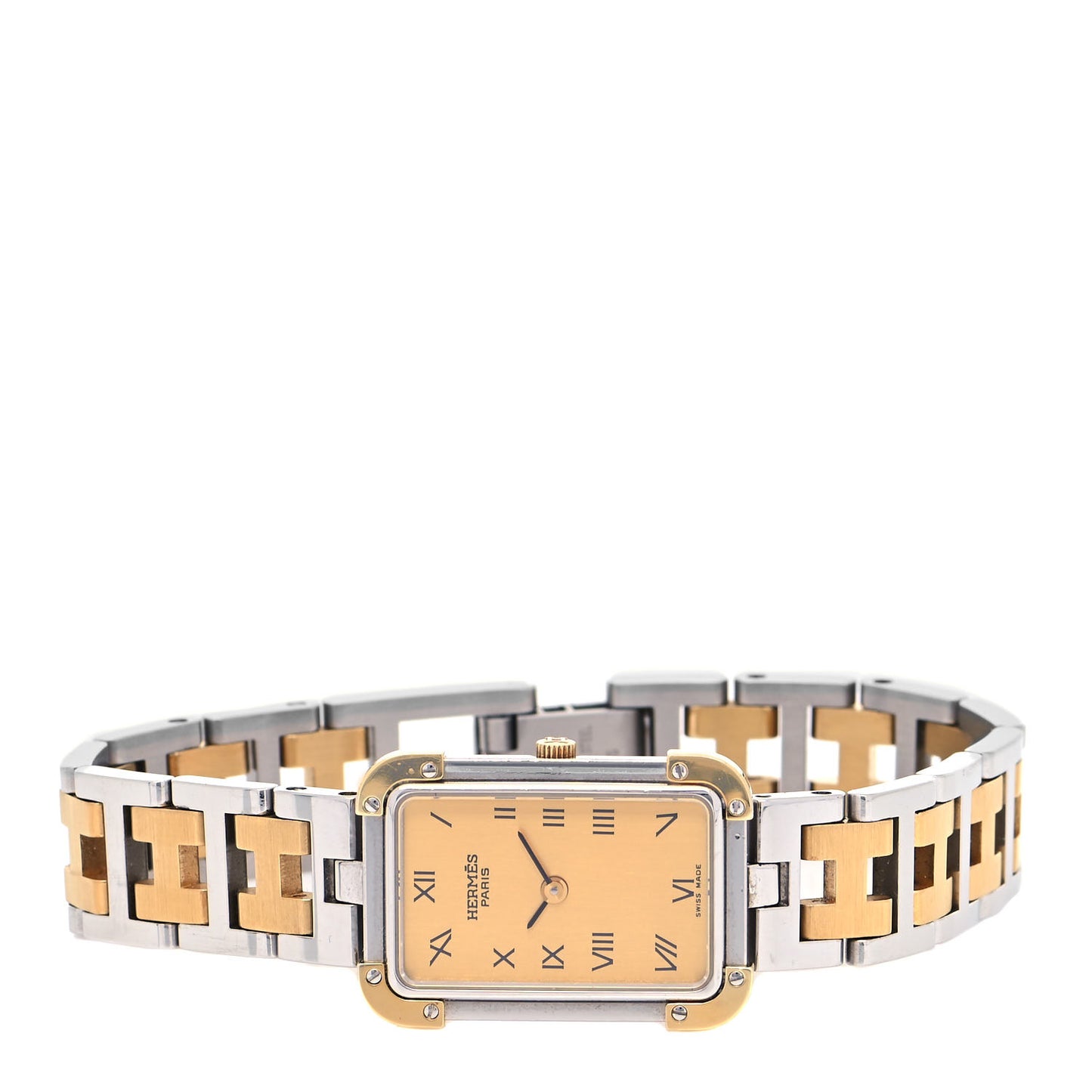 Stainless Steel 18mm Rectangle Croisiere Quartz Watch Gold