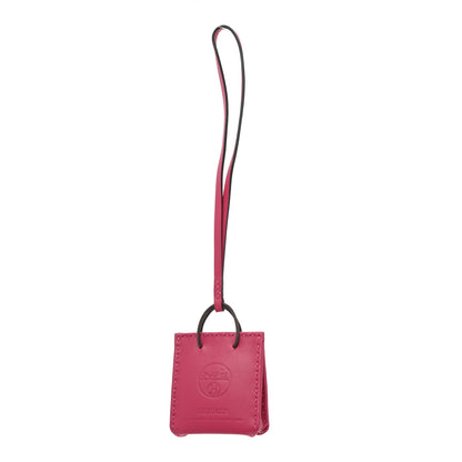 Hermes Milo Lambskin Swift Shopping Bag Charm Rose Mexico 1 of 5