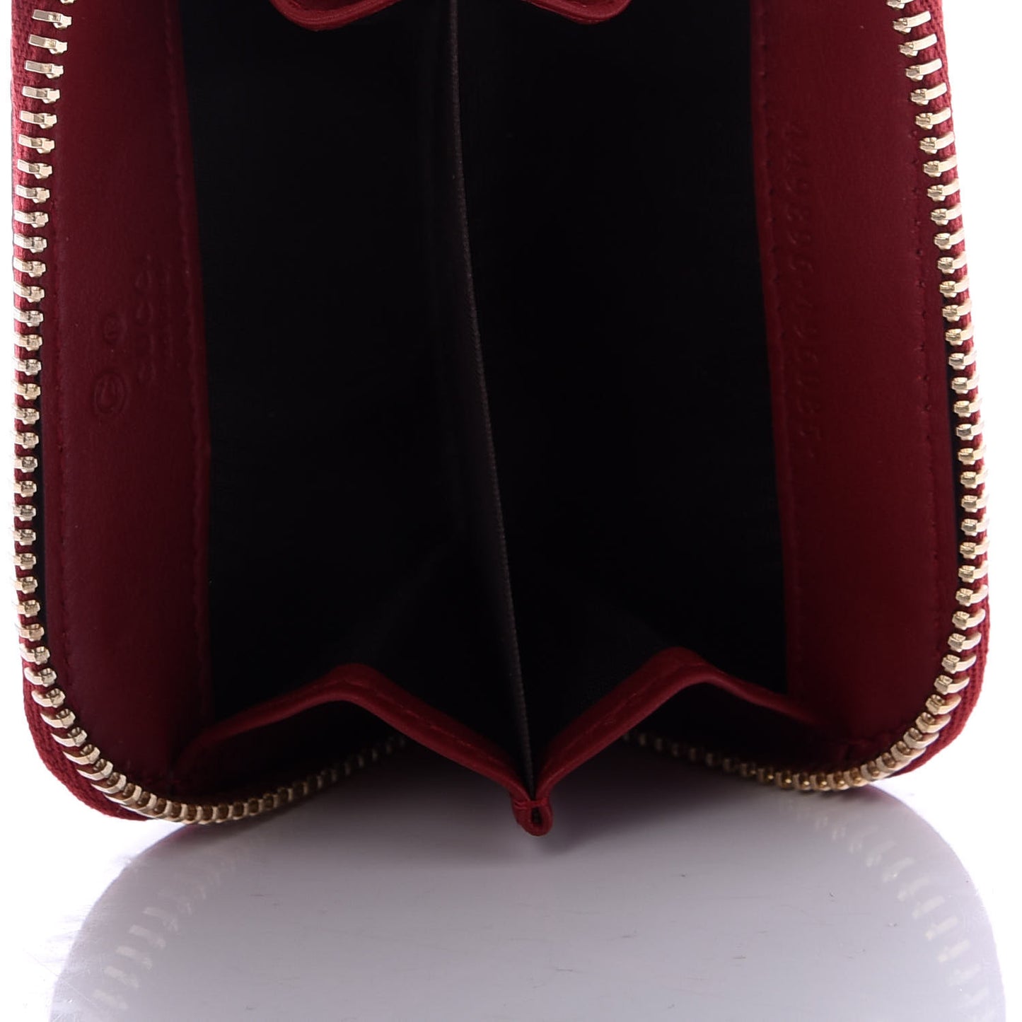 Microguccissima Zip Around Card Case Red