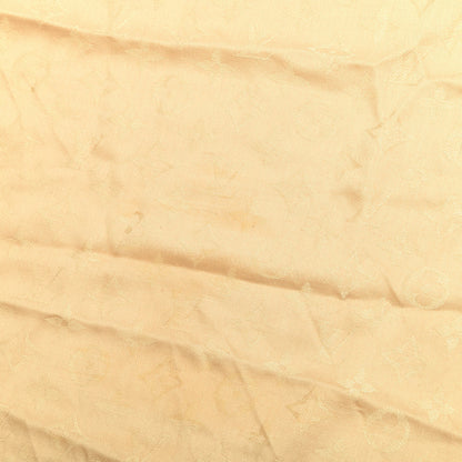 Louis Vuitton Silk Wool Monogram Shine Shawl Beige 3 of 4