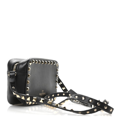 Valentino Garavani Grained Calfskin Small Rockstud Flap Pocket Camera Crossbody Bag Black 3 of 9