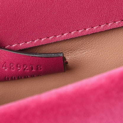 Gucci Velvet Crystal Mini Bee Broadway Shoulder Bag Light Raspberry Rose 8 of 9