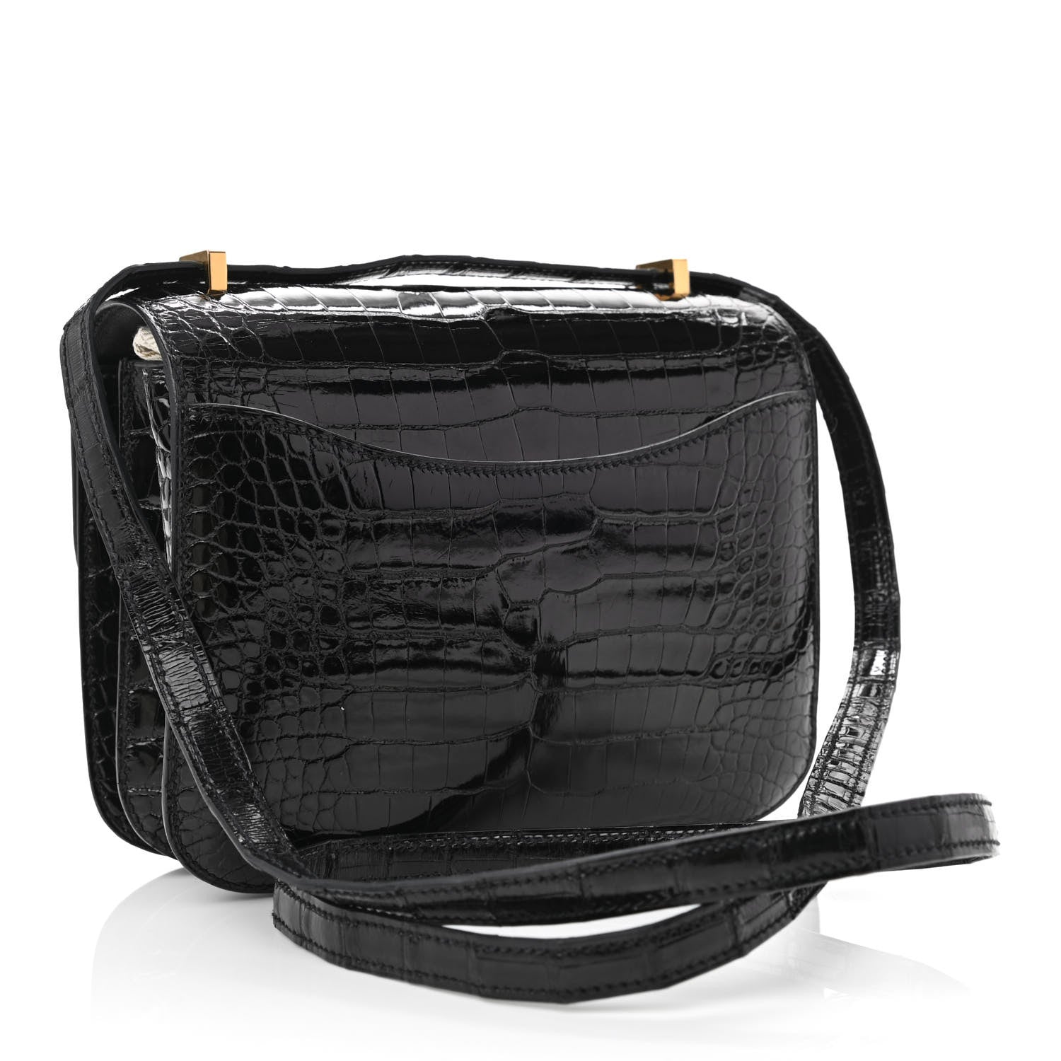 Hermes Shiny Alligator Constance 18 Black 3 of 10