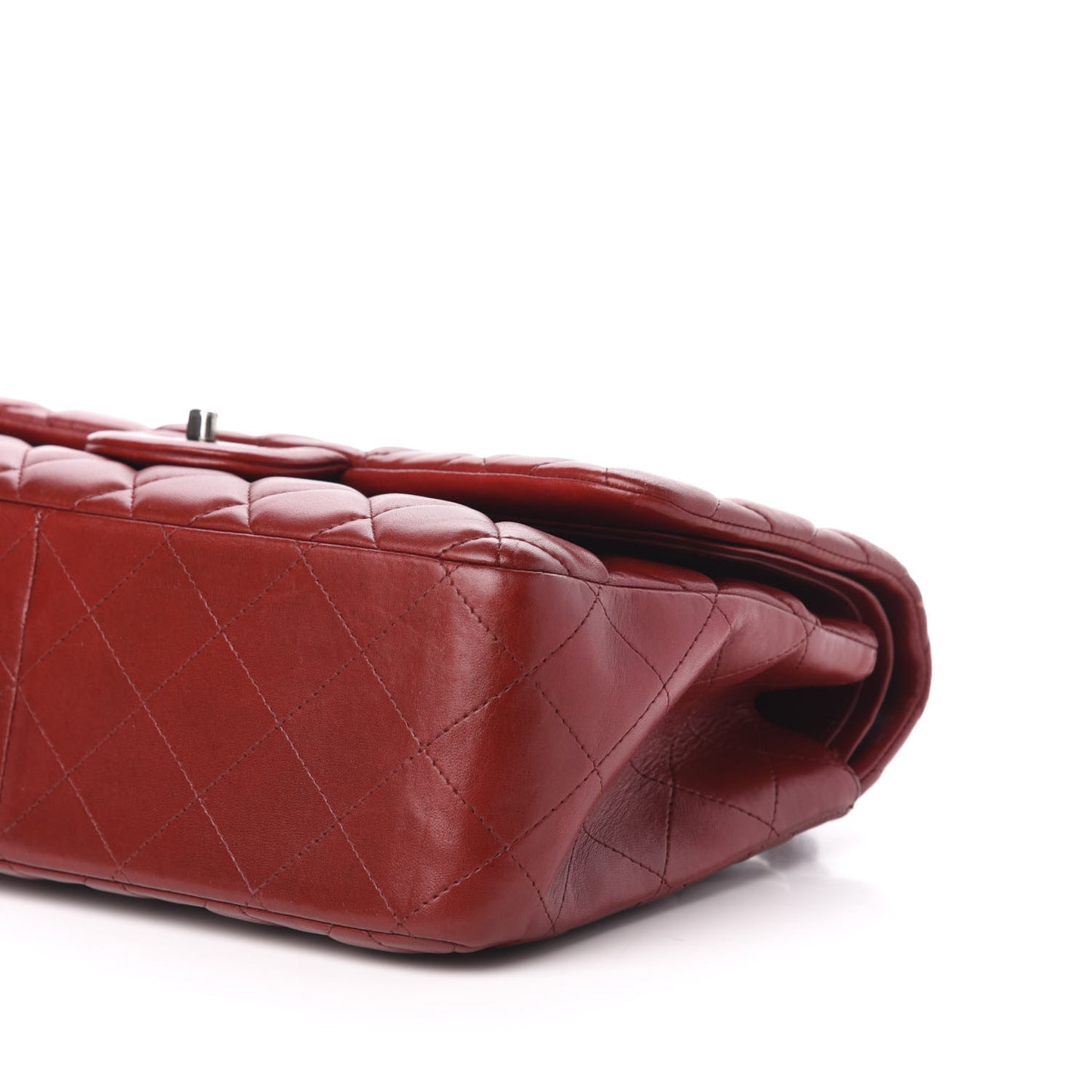 Lambskin Quilted Jumbo Double Flap Red