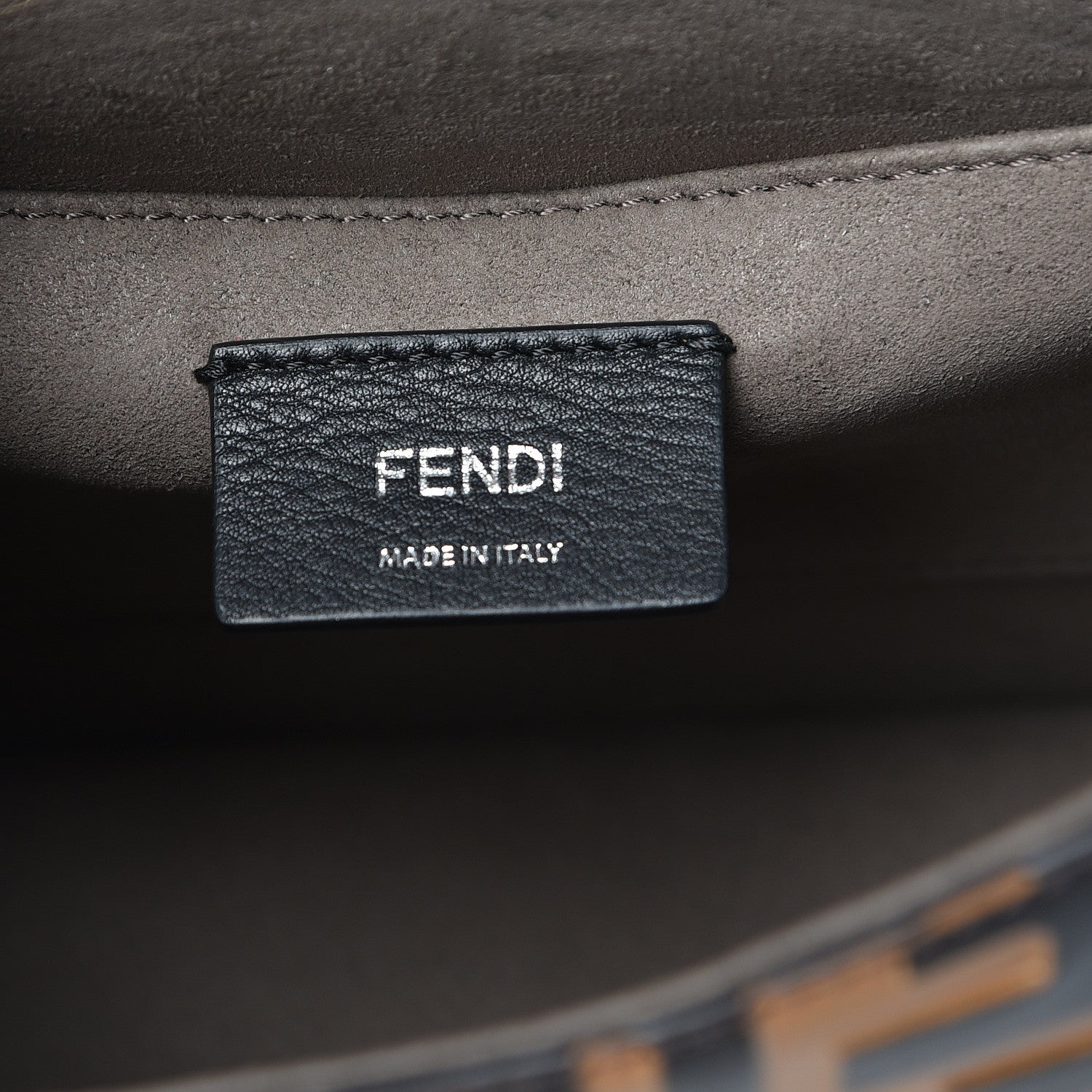Fendi Vitello Century F is Fendi Whipstitch Threads FF Embossed Kan I Shoulder Bag Tobacco Orzo 7 of 10