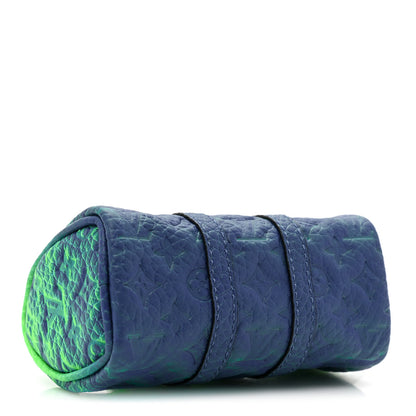 Louis Vuitton Taurillon Illusion Mini Keepall Earphones Pouch Bleu Vert 4 of 9