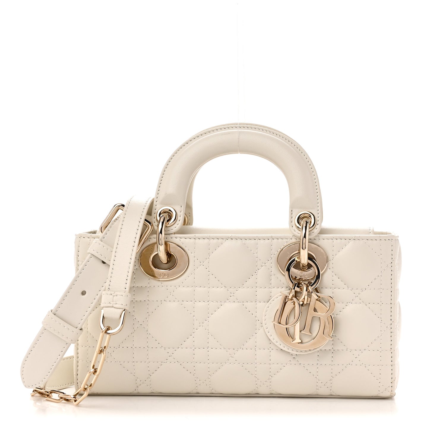 Lambskin Cannage Small Lady D-Joy Latte