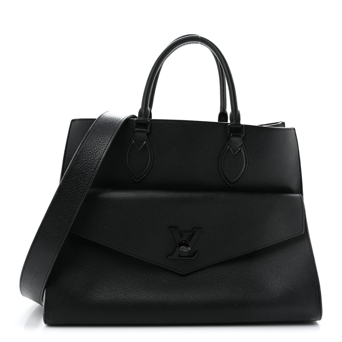 Louis Vuitton Soft Calfskin Lockme Tote MM Black 1 of 17