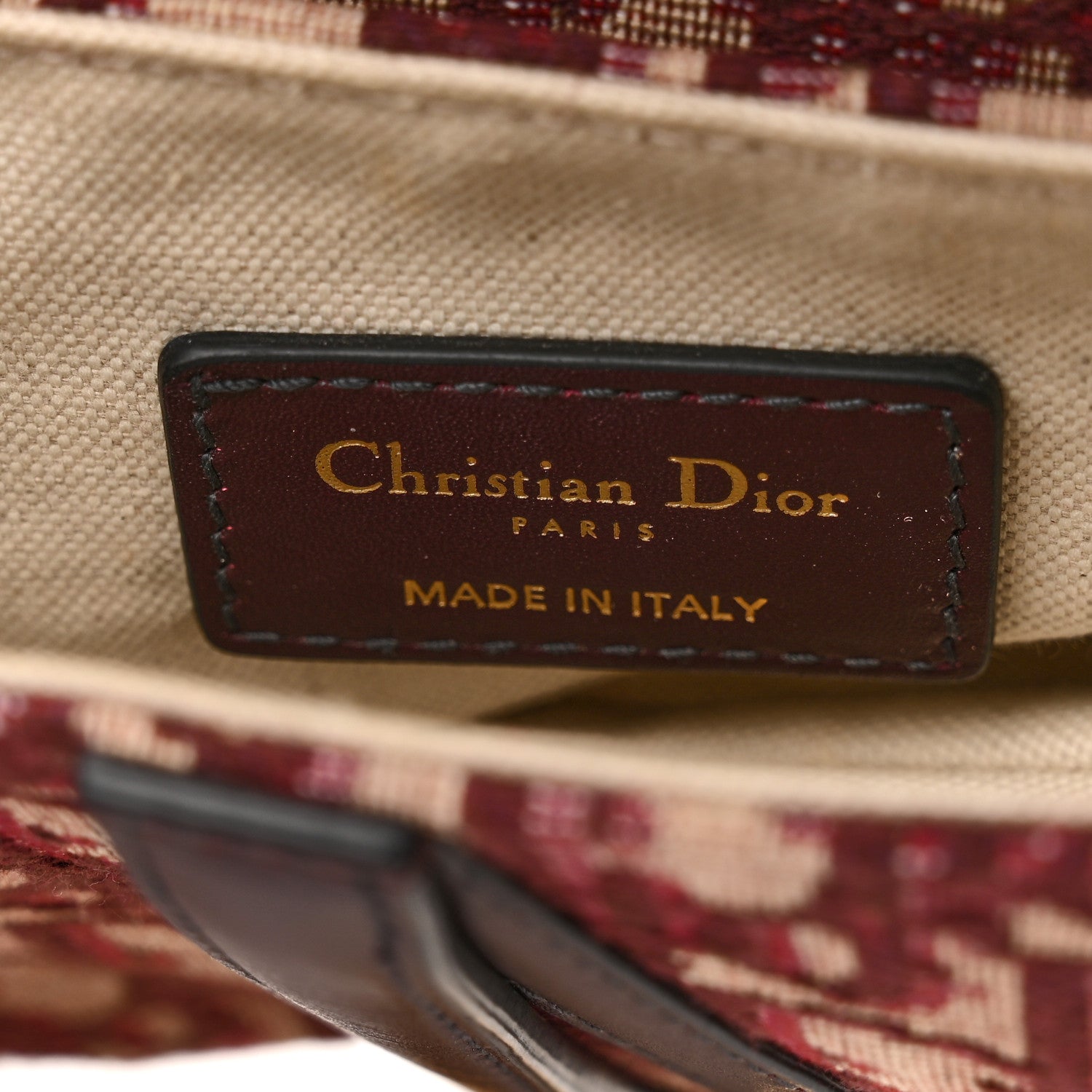 Christian Dior Oblique Mini Saddle Bag Burgundy 6 of 12