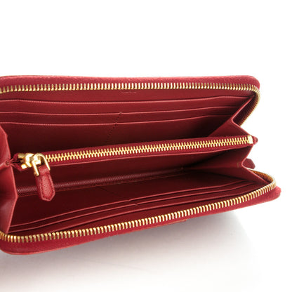 Prada Saffiano Triangle Zip Around Wallet Fuoco 5 of 9