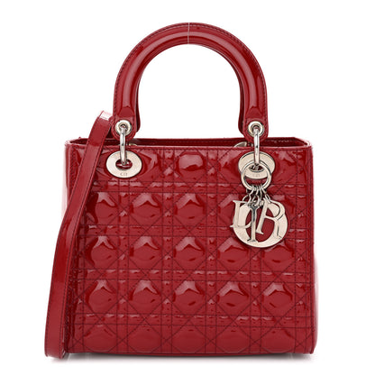 Christian Dior Patent Cannage Medium Lady Dior Red 1 of 11