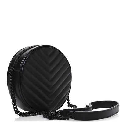 Saint Laurent Calfskin Matelasse Chevron Round Vinyle Camera Bag Black 3 of 10