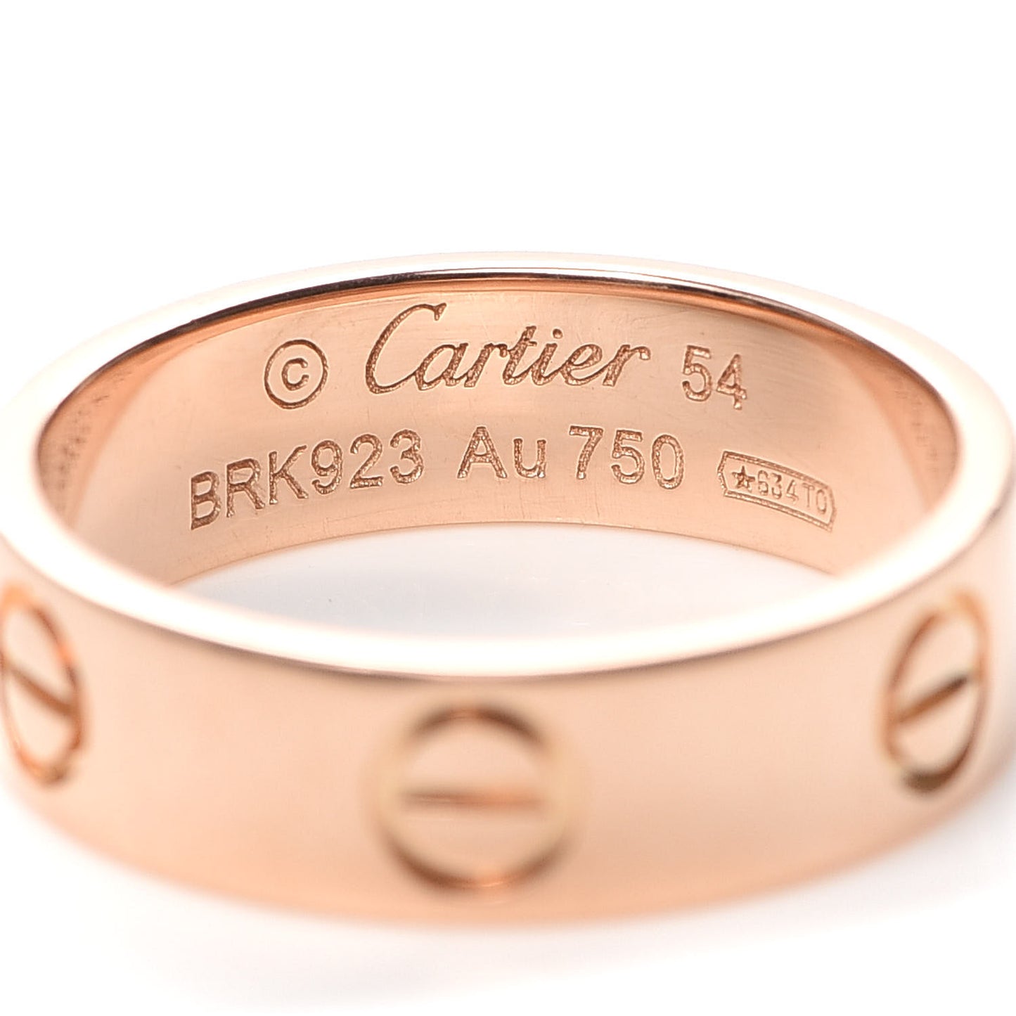 18K Pink Gold 5.5mm LOVE Ring 54 6.75