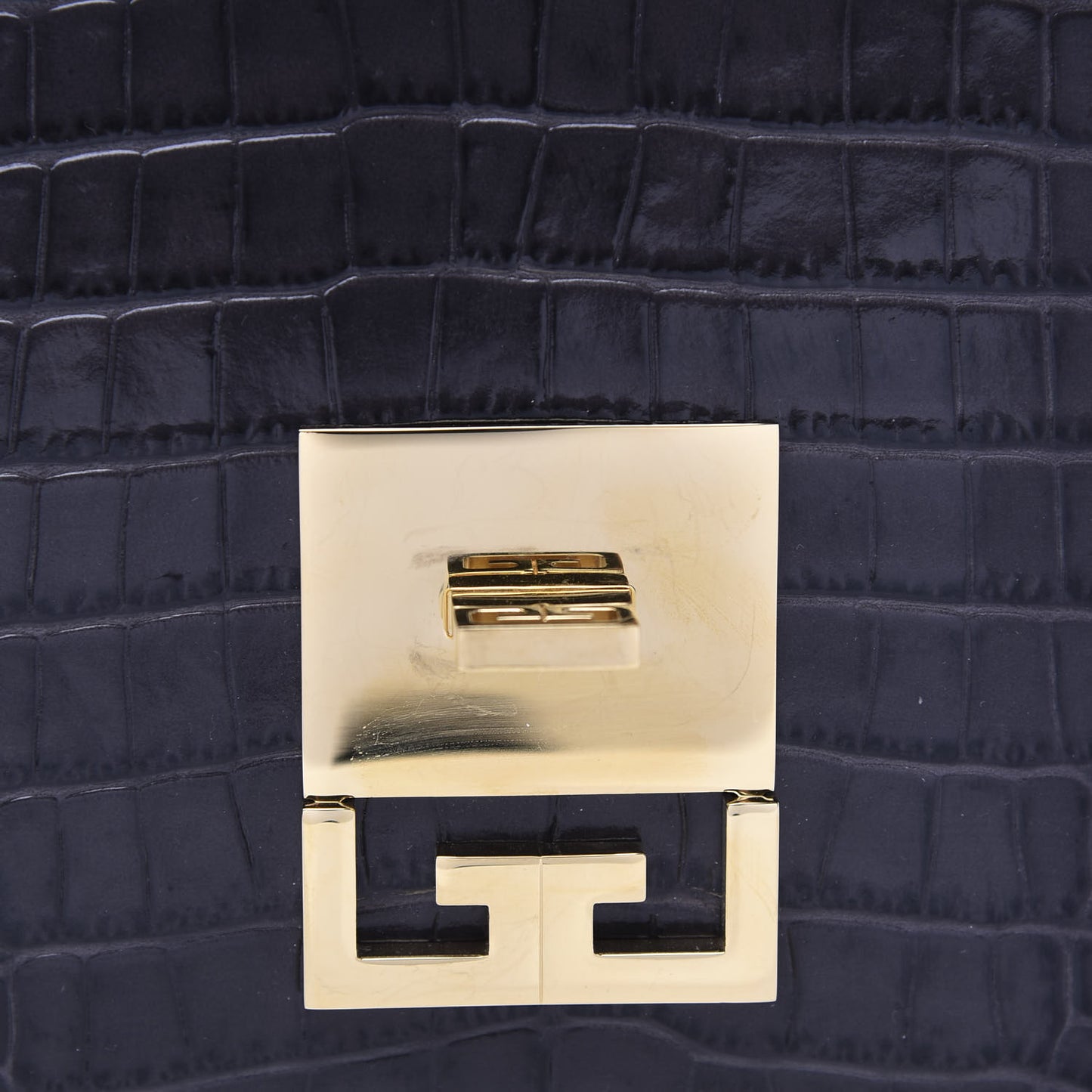 Calfskin Crocodile Embossed Medium Eden Storm Grey