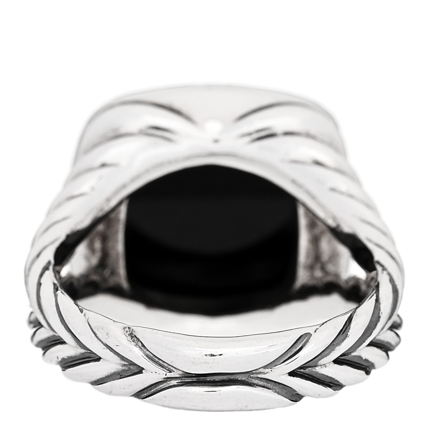 David Yurman Sterling Silver Diamond Black Onyx 11mm Albion Ring 49 5 4 of 7