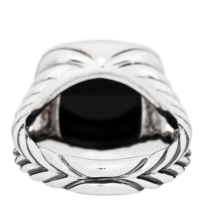 David Yurman Sterling Silver Diamond Black Onyx 11mm Albion Ring 49 5 4 of 7