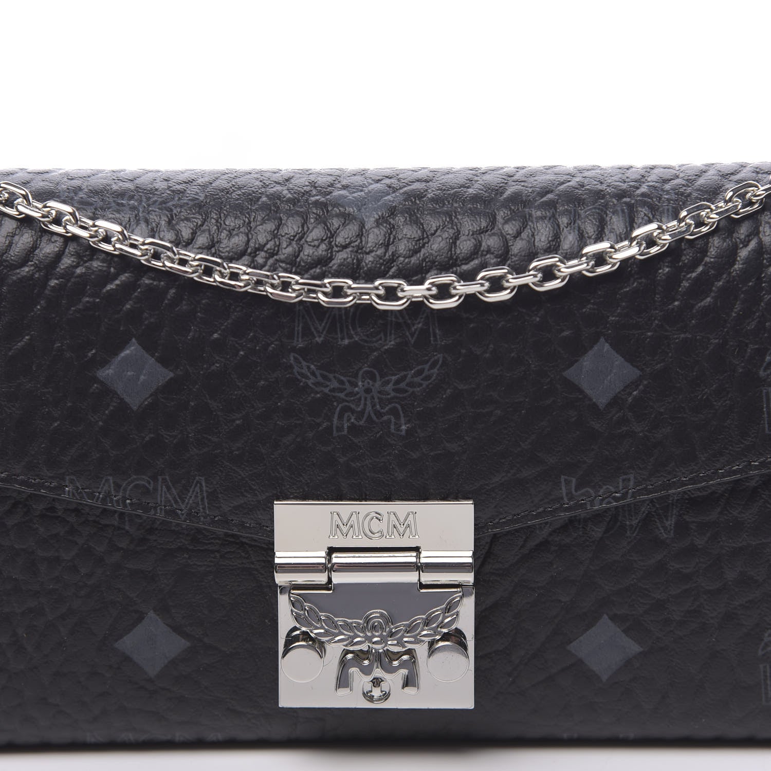MCM Visetos Large Patricia Wallet On Chain Black Red 9 of 10