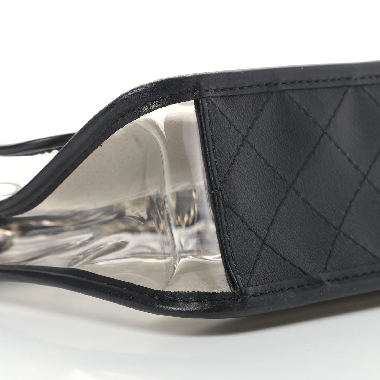 Lambskin PVC Sand By The Sea Flap With Pearl Strap Black