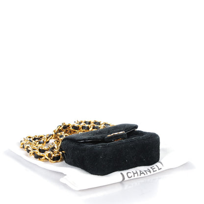 Chanel Velvet Quilted Micro Mini Flap Black 4 of 7