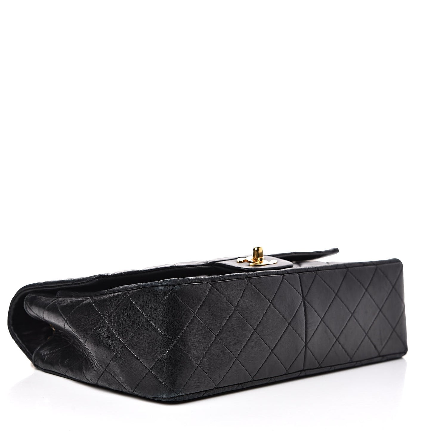 Lambskin Quilted Medium Single Flap Black