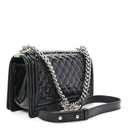 Chanel Patent Calfskin Quilted Medium Plexiglass Boy Flap Black 3 of 10