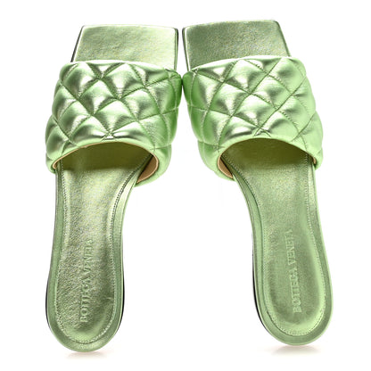 Bottega Veneta Metallic Nappa Reflection Matelasse Padded Flat Sandals 36 Pistachio 2 of 7