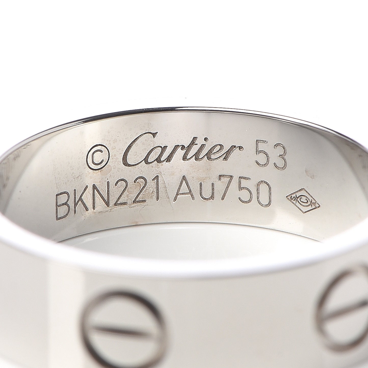 18K White Gold 5.5mm LOVE Ring 53 6.25