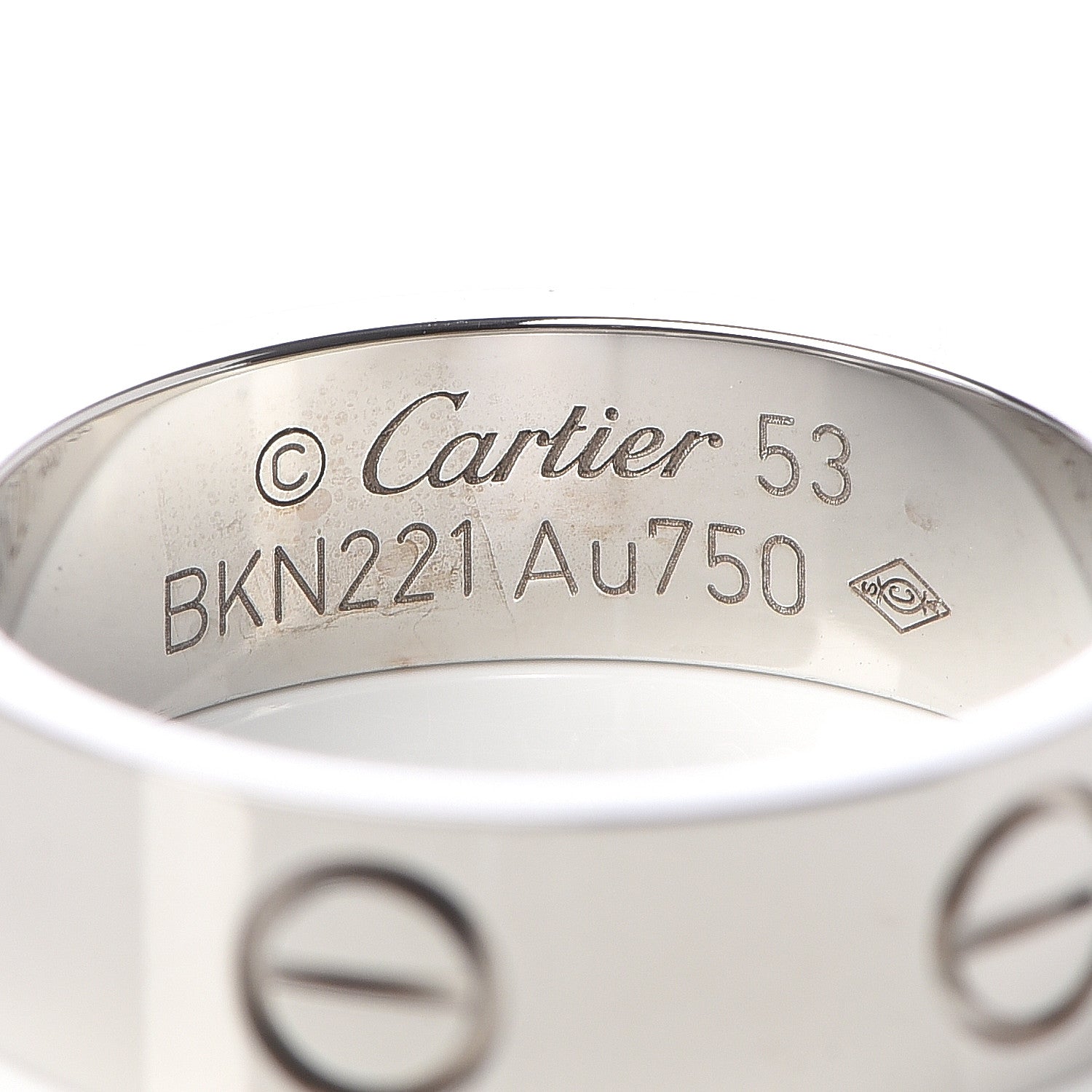 Cartier 18K White Gold 5.5mm LOVE Ring 53 6.25 4 of 5