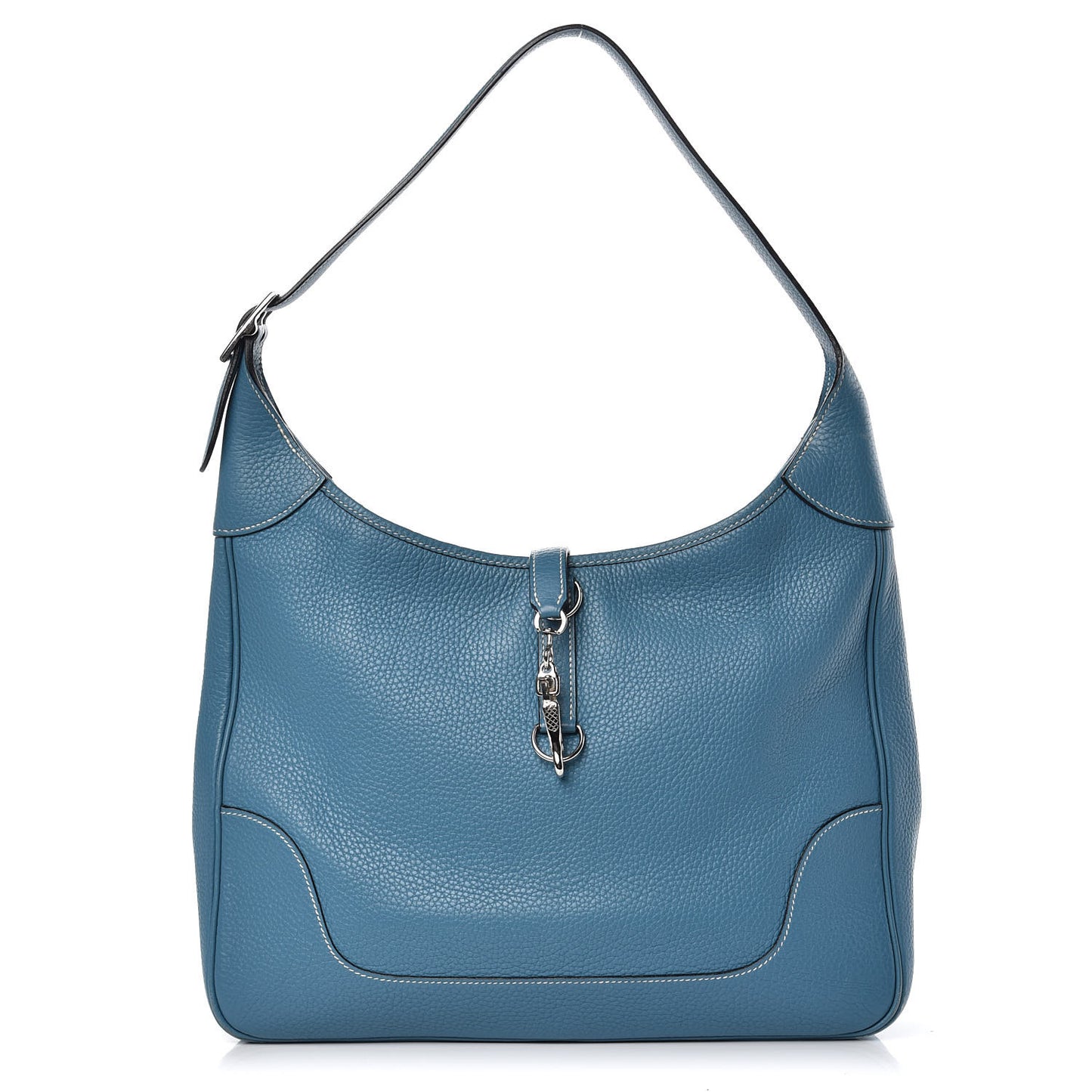 Taurillon Clemence Trim II 35 Shoulder Bag Blue Jean