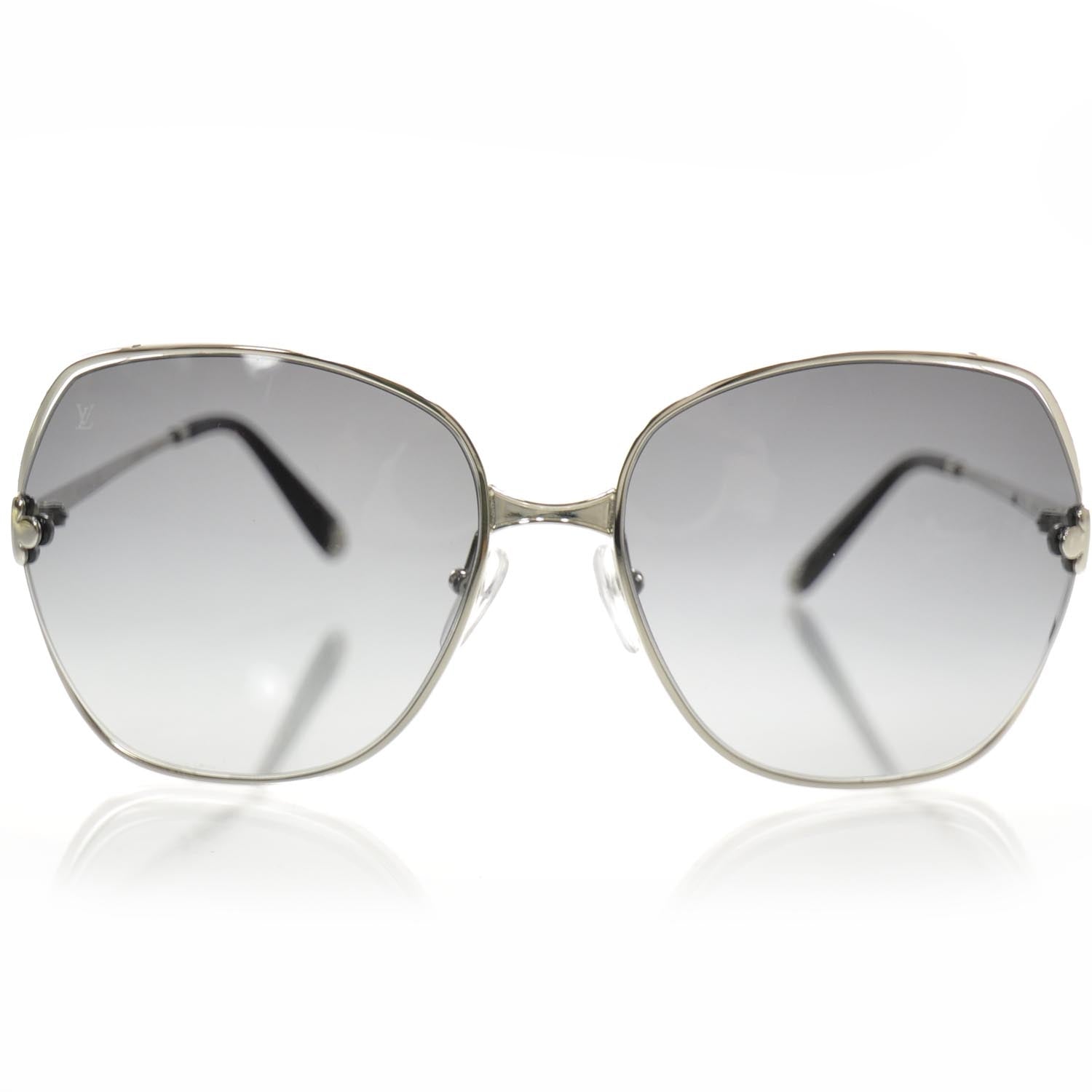 Louis Vuitton Rhinestone Oversized Magnolia Sunglasses Black Glitter 3 of 8