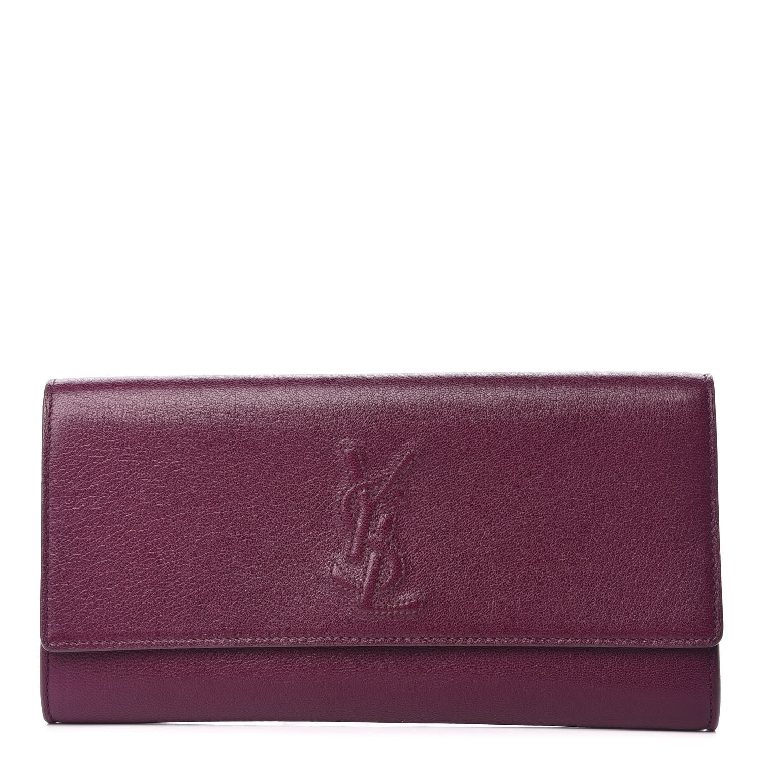 Saint Laurent Calfskin Small Belle De Jour Clutch Purple 1 of 7
