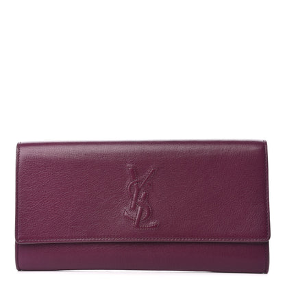 Saint Laurent Calfskin Small Belle De Jour Clutch Purple 1 of 7