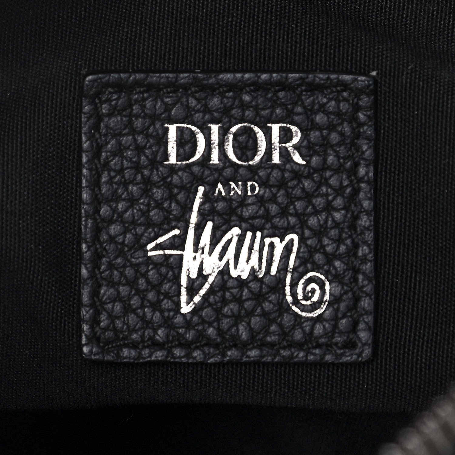 Christian Dior X SHAWN STUSSY Grained Calfskin Saddle Bag Black 5 of 10