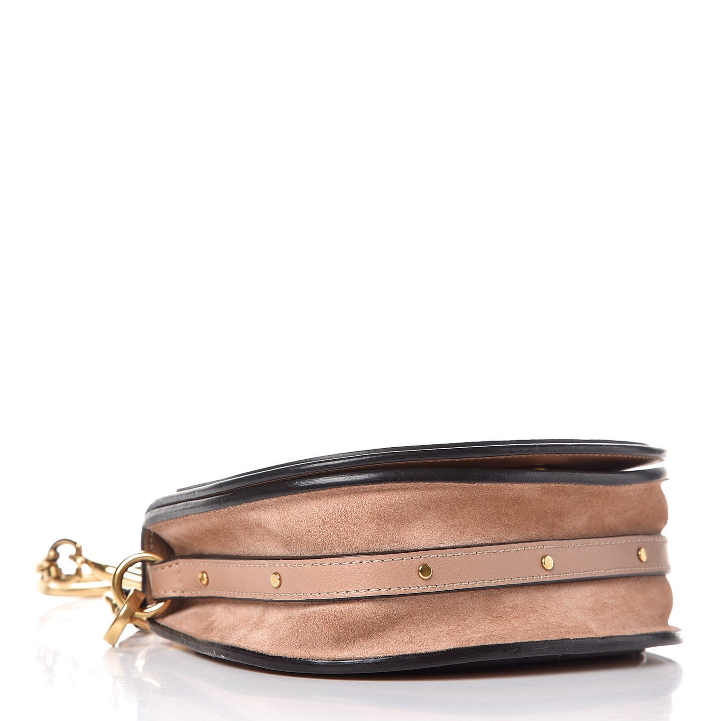 Calfskin Suede Small Nile Bracelet Bag Biscotti Beige
