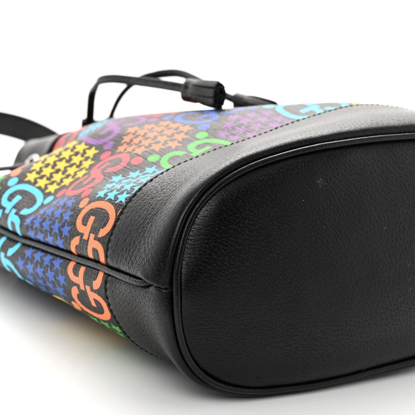 GG Supreme Monogram Psychedelic Bucket Bag Black