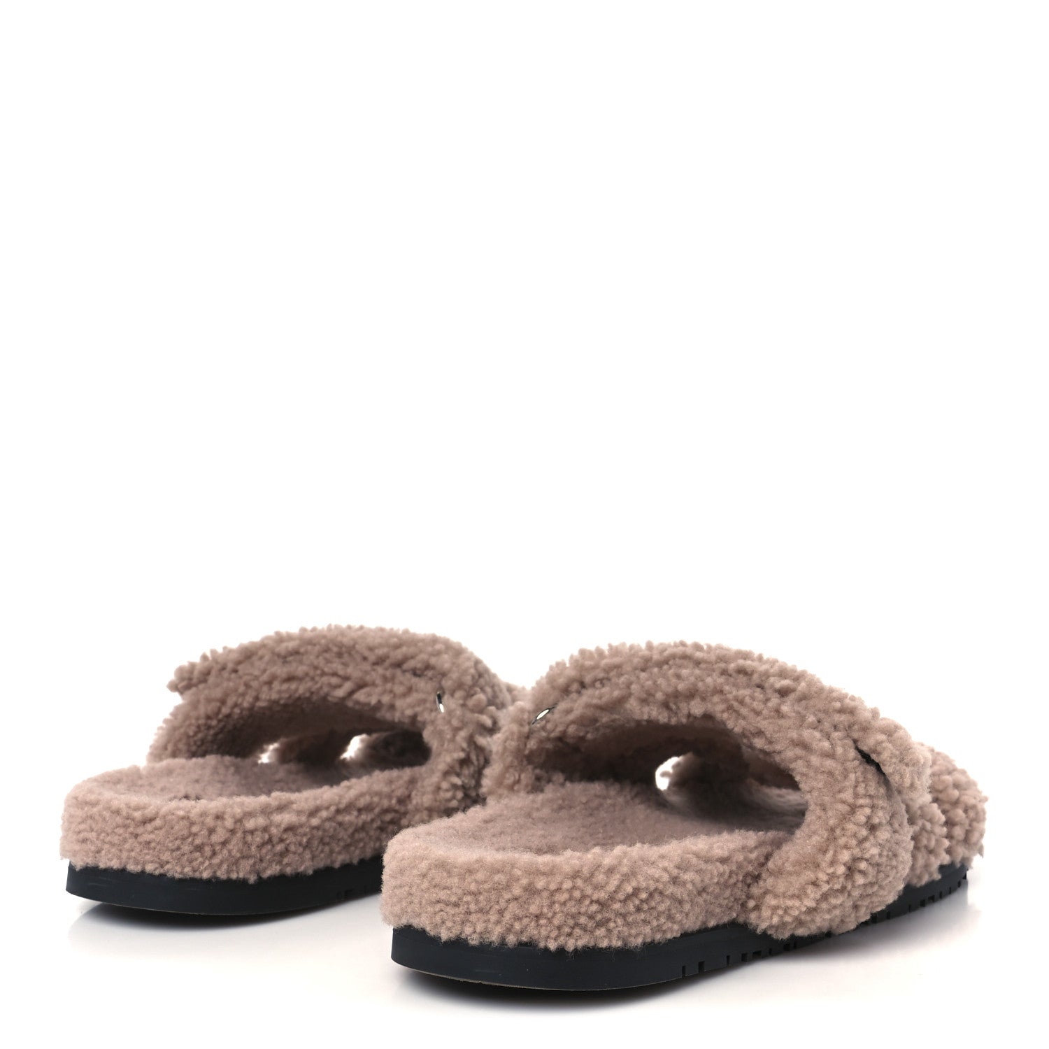 Hermes Woolskin Womens Chypre Sandals 40 Bois De Santal 5 of 8