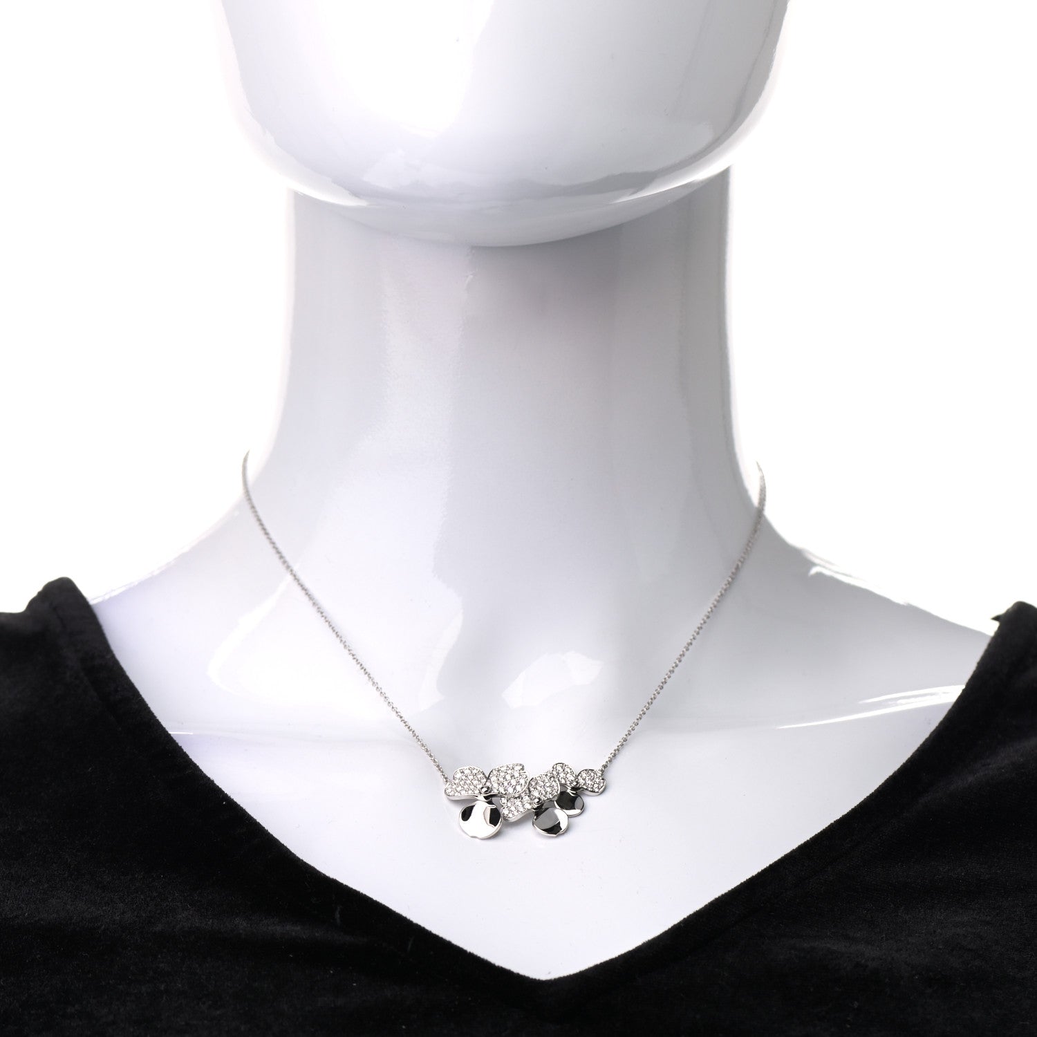 Tiffany Platinum Diamond Mini Paper Flowers Cluster Pendant Necklace 2 of 6