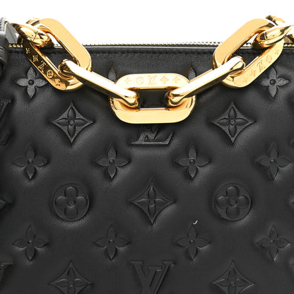 Louis Vuitton Lambskin Embossed Monogram Coussin BB Black 9 of 11