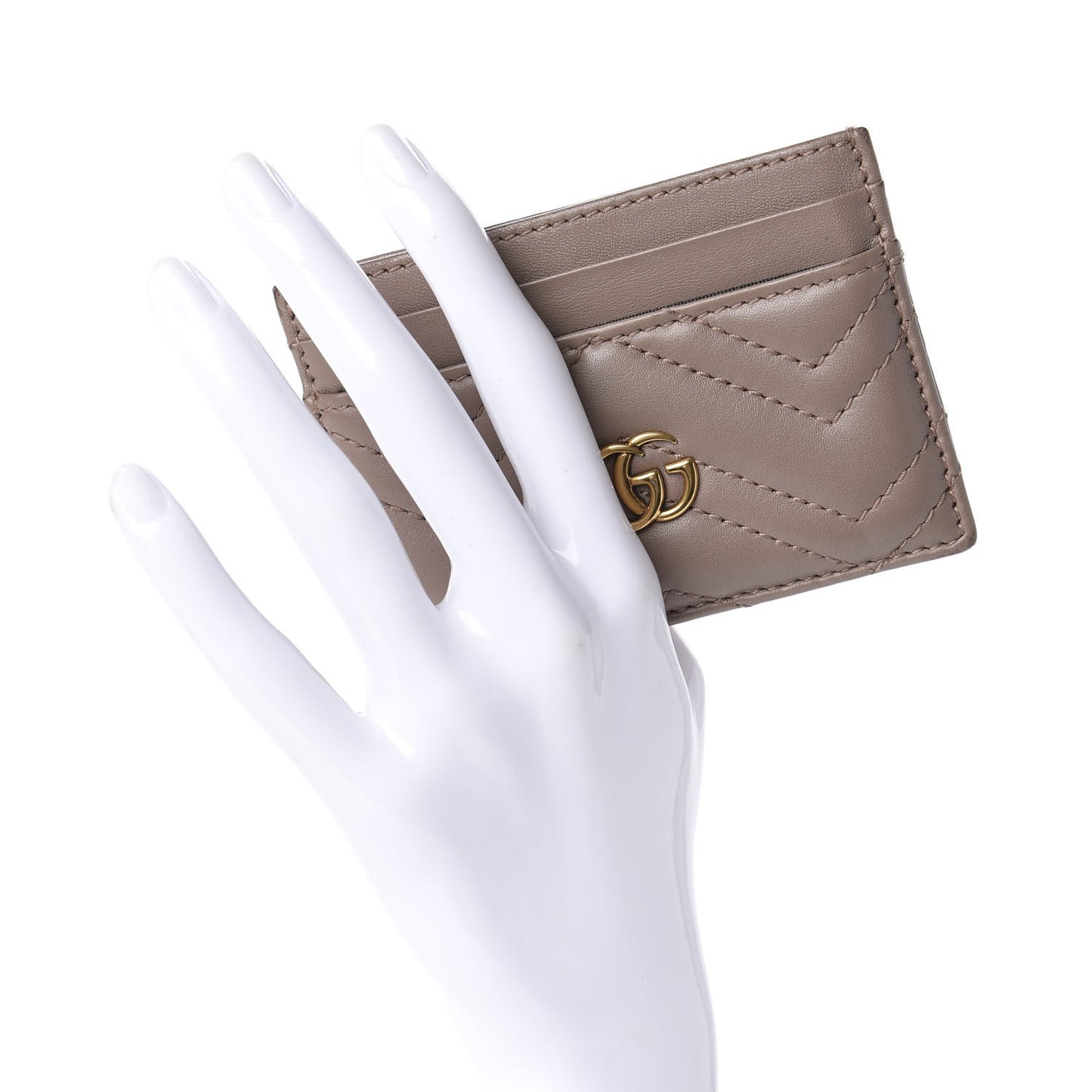 Calfskin Matelasse GG Marmont Card Holder Porcelain Rose