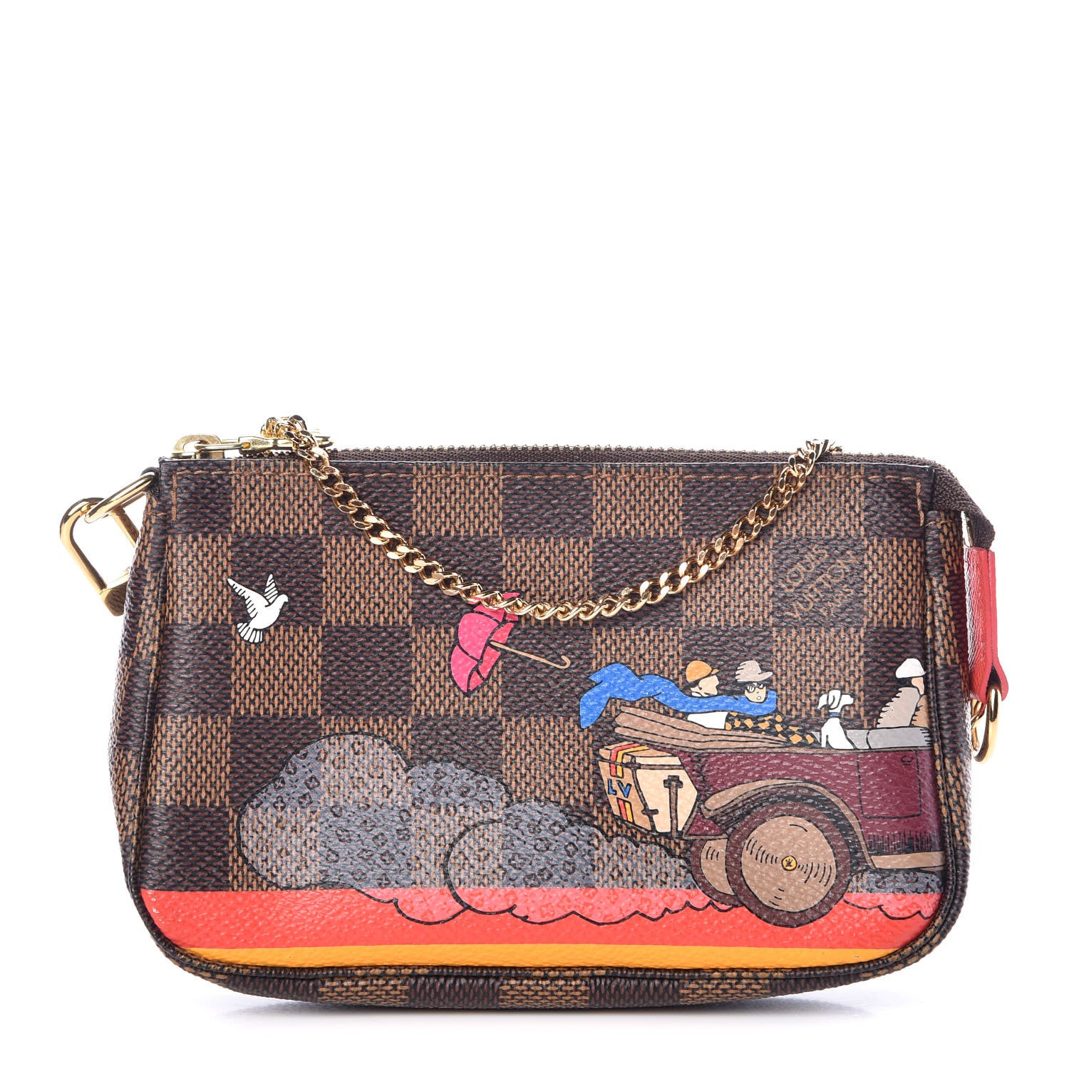 Louis Vuitton Damier Ebene 2015 Christmas Animation Mini Pochette Accessories 1 of 8