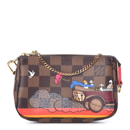 Louis Vuitton Damier Ebene 2015 Christmas Animation Mini Pochette Accessories 1 of 8