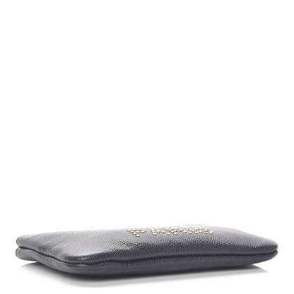 Chanel Caviar Studded Deauville Cosmetic Pouch Black 4 of 9