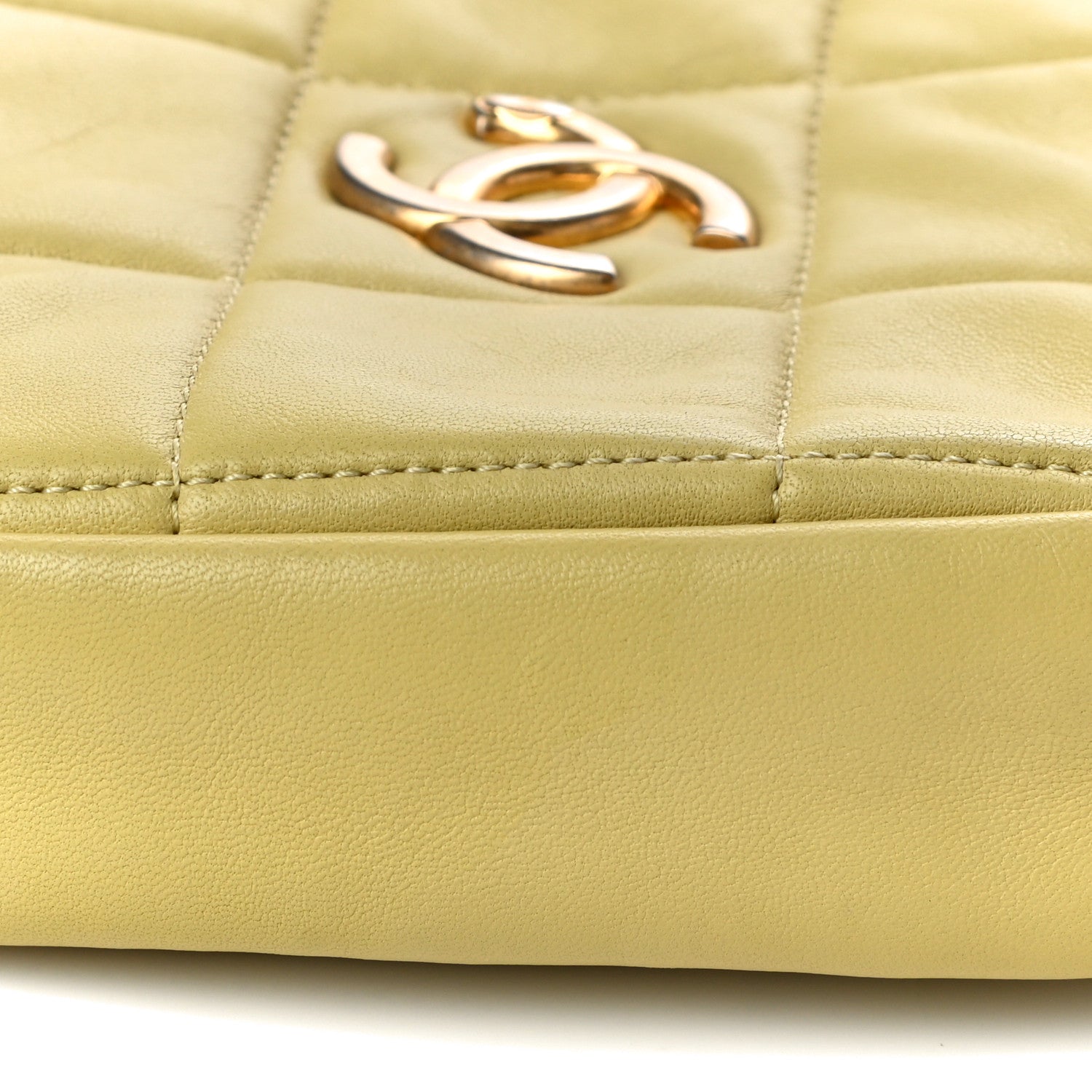 Chanel Lambskin Quilted Diamond Clutch With Chain Light Green 10 of 18