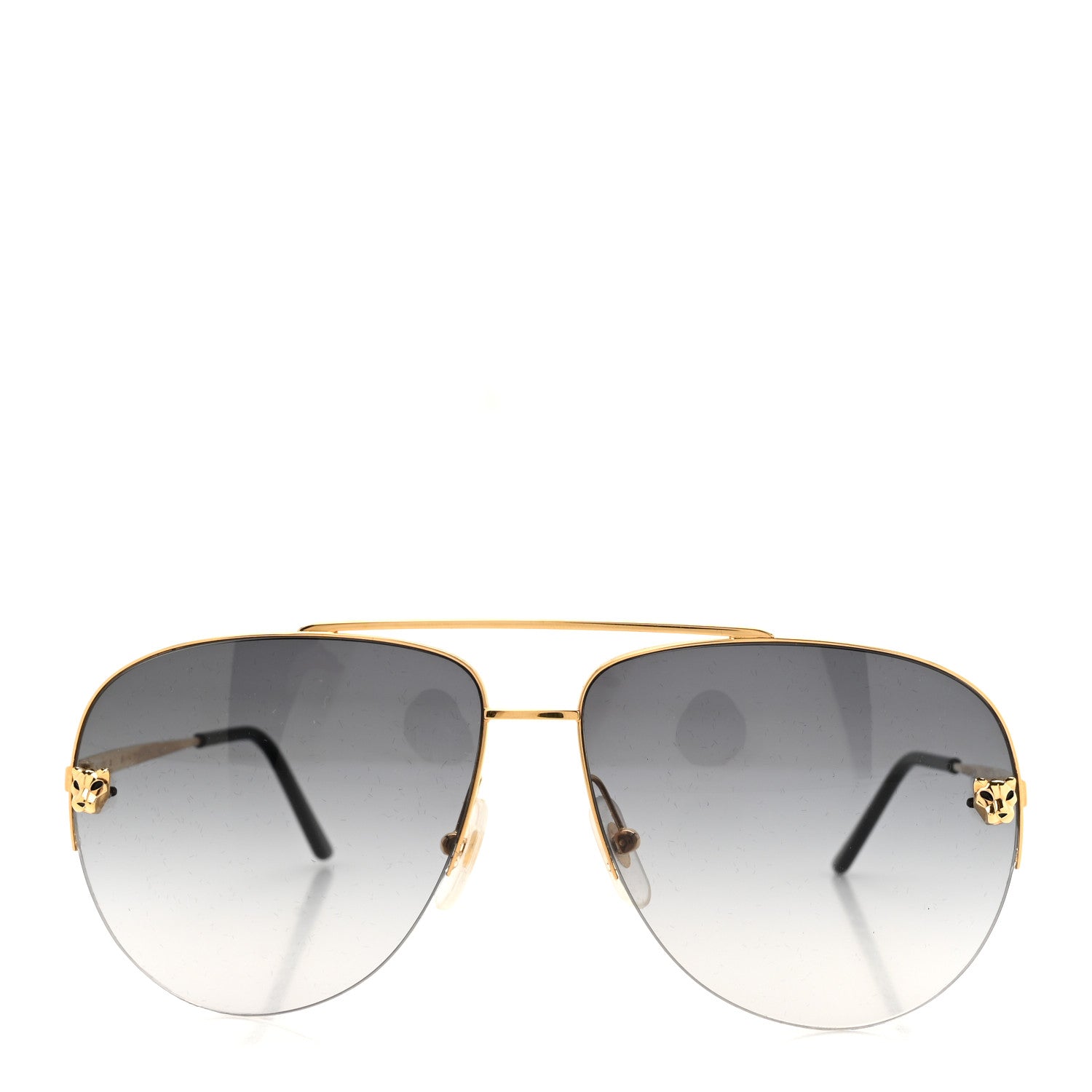 Cartier Santos de Cartier Aviator Sunglasses CT0065S Gold Black 2 of 8